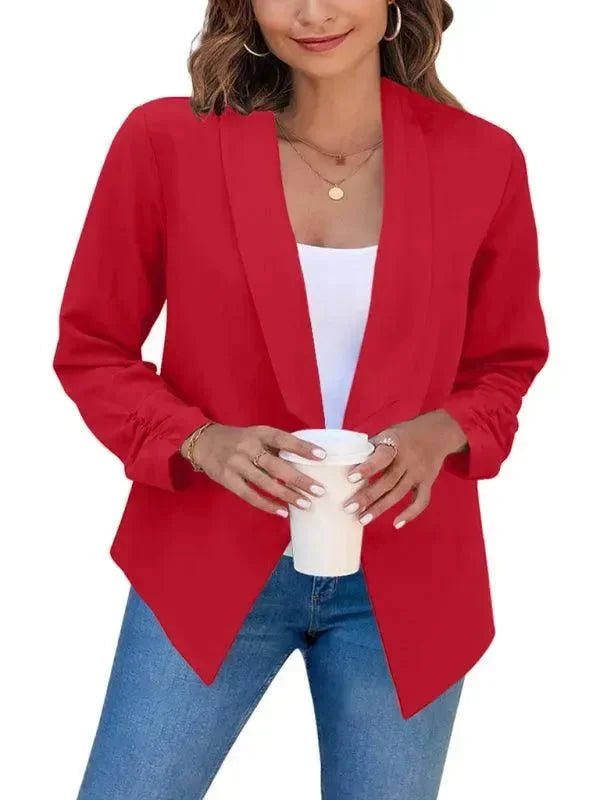 Slim Fit Damen Blazer Modern V-Ausschnitt