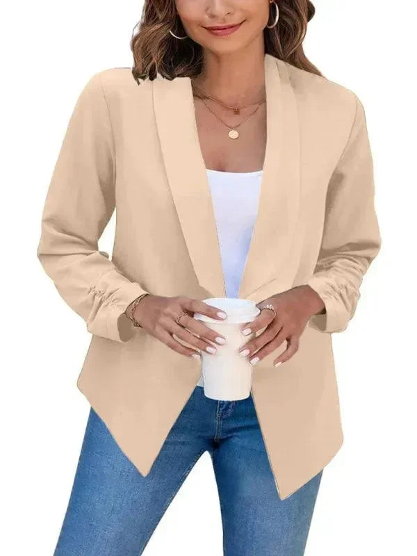 Slim Fit Damen Blazer Modern V-Ausschnitt