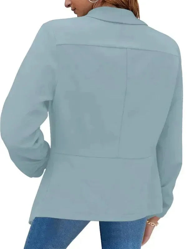 Slim Fit Damen Blazer Modern V-Ausschnitt