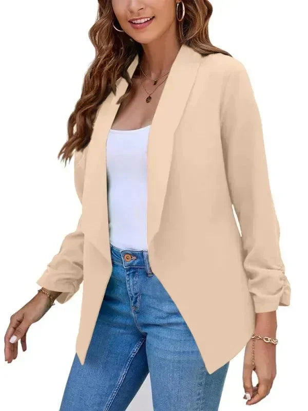 Slim Fit Damen Blazer Modern V-Ausschnitt