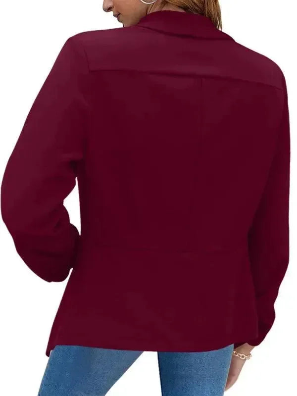 Slim Fit Damen Blazer Modern V-Ausschnitt