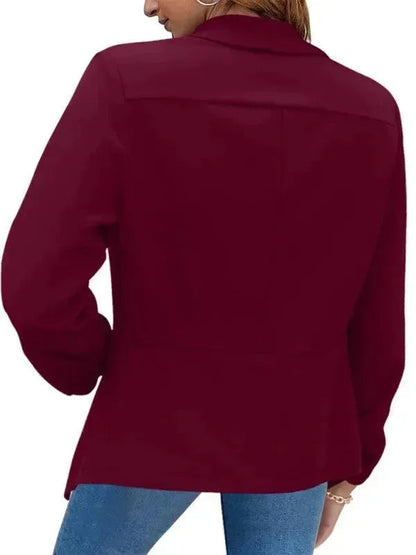 Slim Fit Damen Blazer Modern V-Ausschnitt