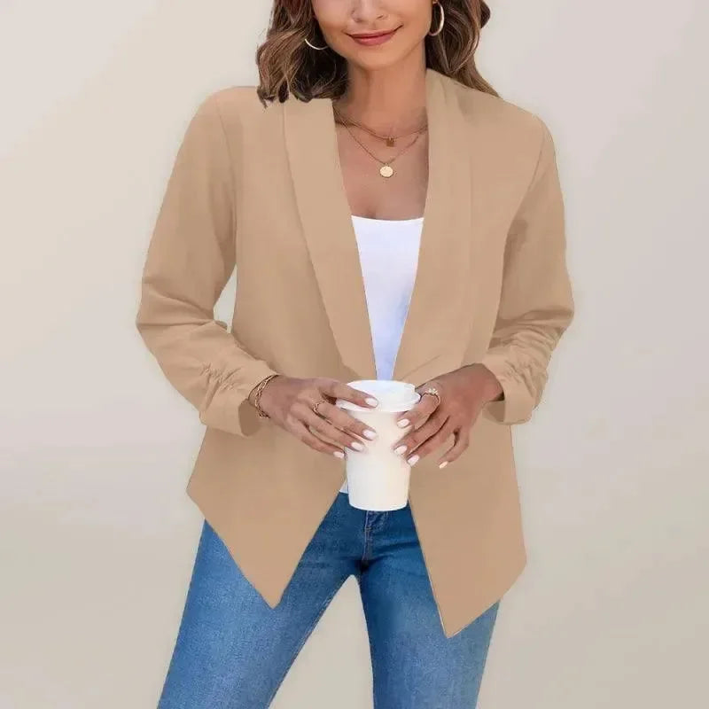 Slim Fit Damen Blazer Modern V-Ausschnitt