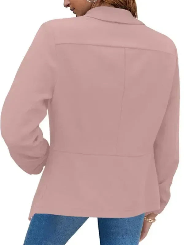 Slim Fit Damen Blazer Modern V-Ausschnitt