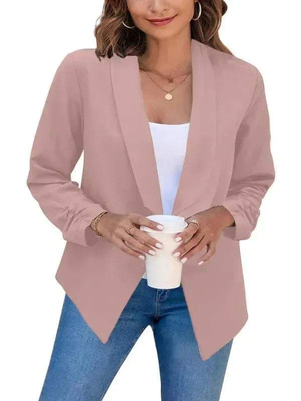 Slim Fit Damen Blazer Modern V-Ausschnitt