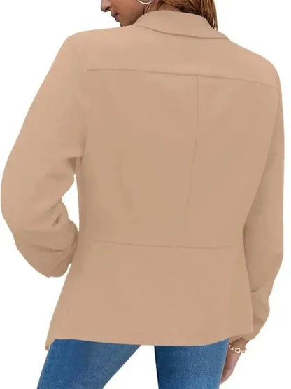 Slim Fit Damen Blazer Modern V-Ausschnitt