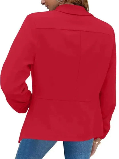 Slim Fit Damen Blazer Modern V-Ausschnitt