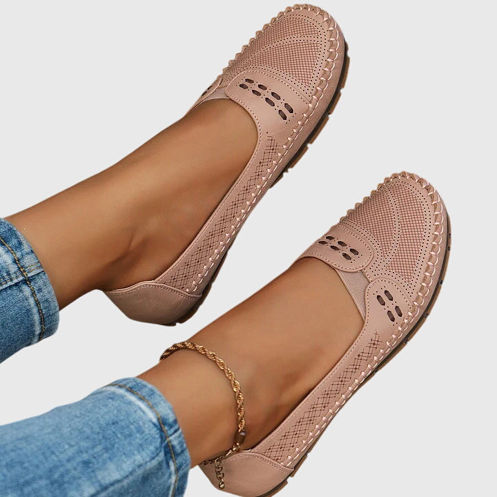 Damen Loafer Schuhe Lässig Perforiert Bequem