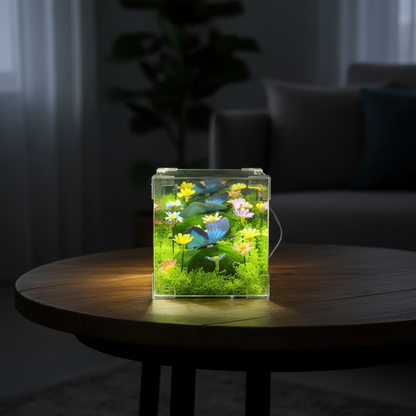 LED Nachtlicht Würfel Dekoration Schmetterling Garten