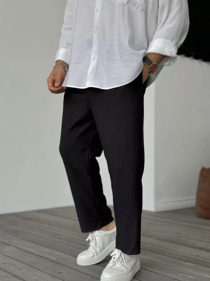 Herrenhose Moderne Rippstruktur Stretch