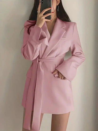 BerlinGlamour | Blazer Kleid Taillierte Passform Mini Länge