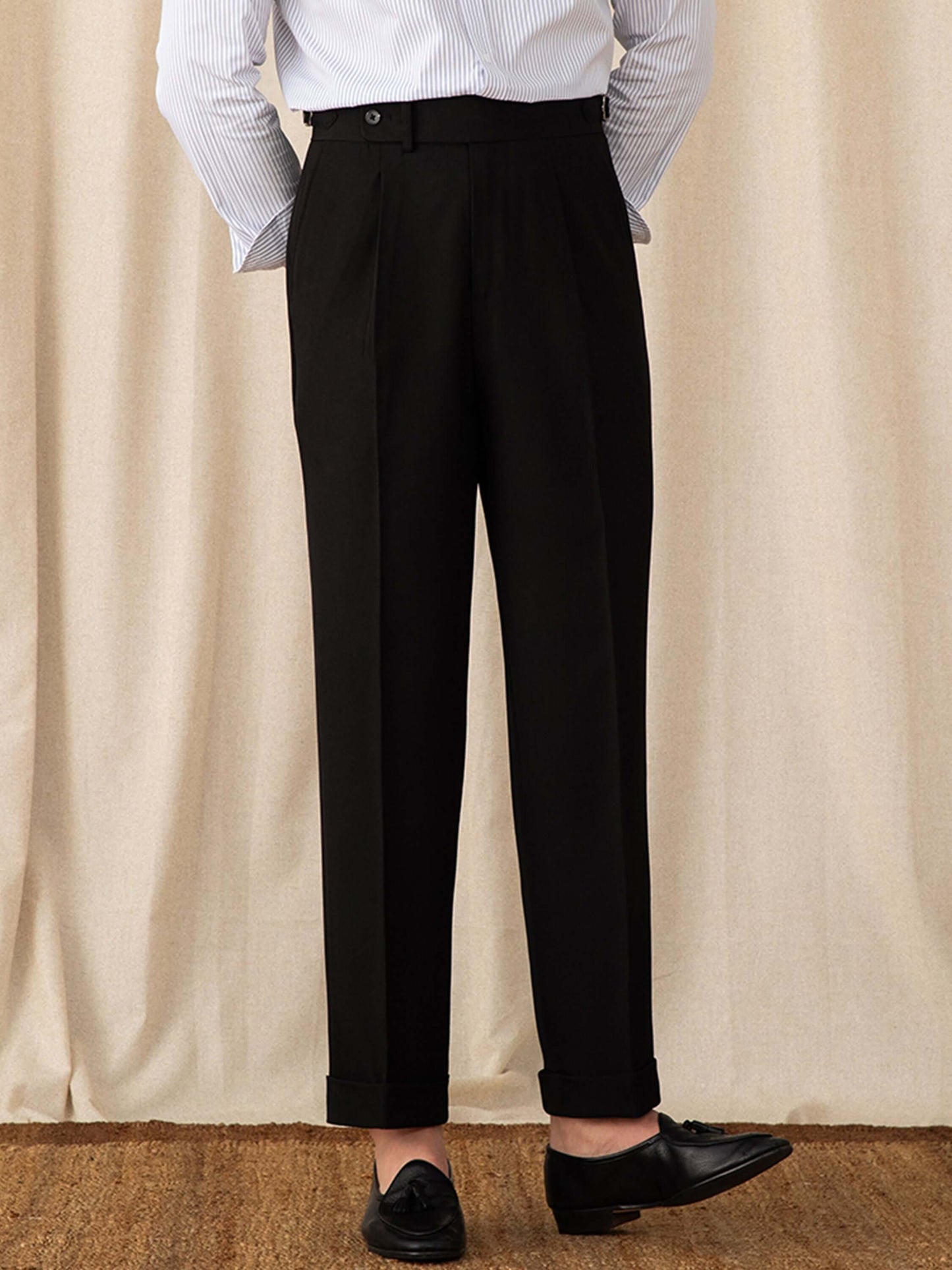 Herren Hose Lässig Oldschool Style Hochgeschnitten