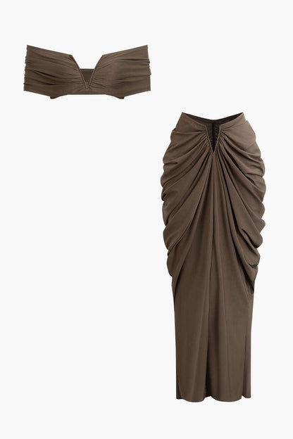 Elegantes Off-Shoulder-Set mit Drapierung Damen