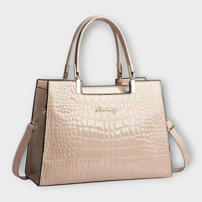 Elegante Damen Handtasche Klassisch Leder Schwarz