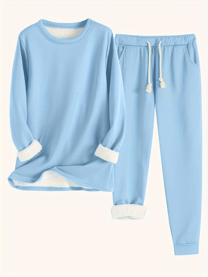 Damen Warmes Winter-Loungewear-Set Bequem