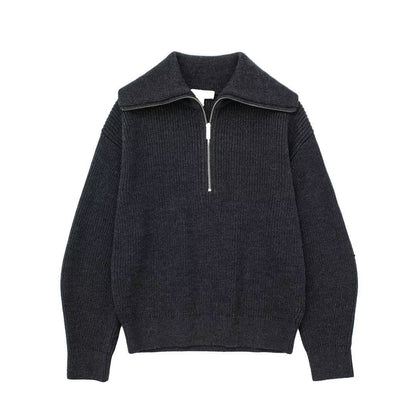 Wollpullover Damen Offener Kragen Glamour Style