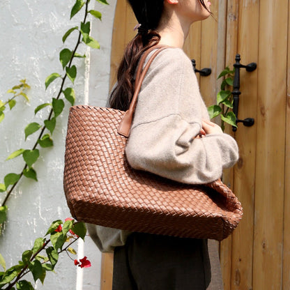 Echte Lederhandtasche Caramelbraun Luxus Damenhandtasche