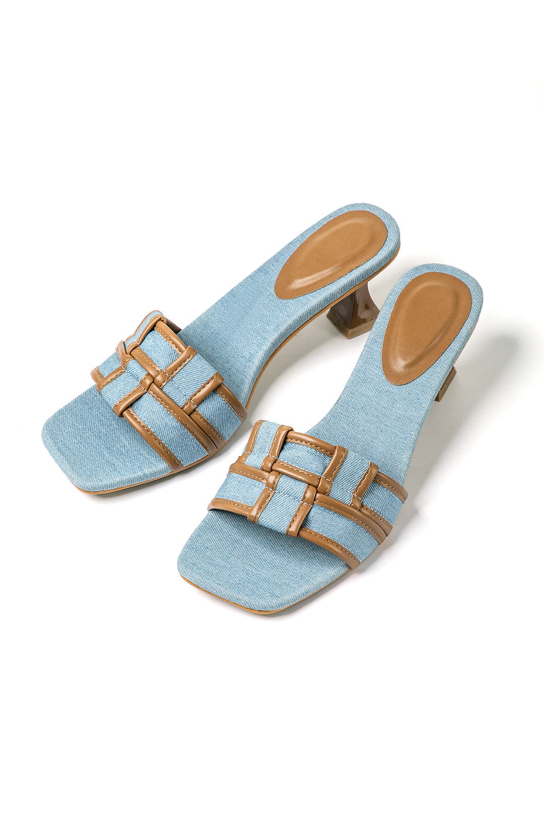 Modische Denim Mules mit Blockabsatz Elegante Schuhe Damen - BerlinGlamour