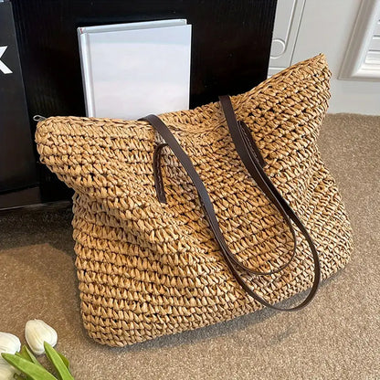 Große Gewebte Strandtasche Boho Stil