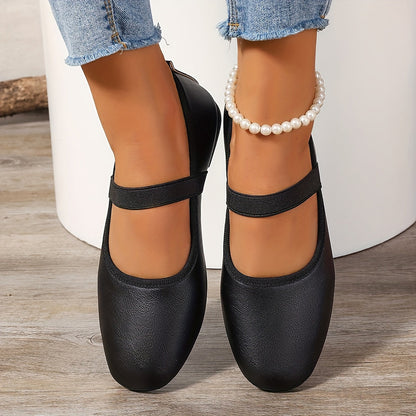Elegante Weiße Ballerinas Mary Jane Schuhe Damen