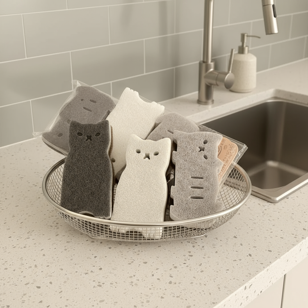 Mini Katzen Reinigungsschwamm Mehrzweck Microfaserschwamm