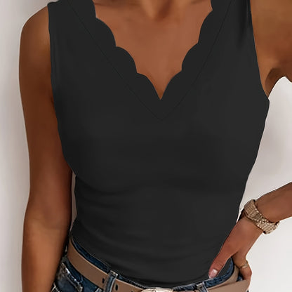 Damen Tanktop V-Ausschnitt Sommer Bequem Stilvoll