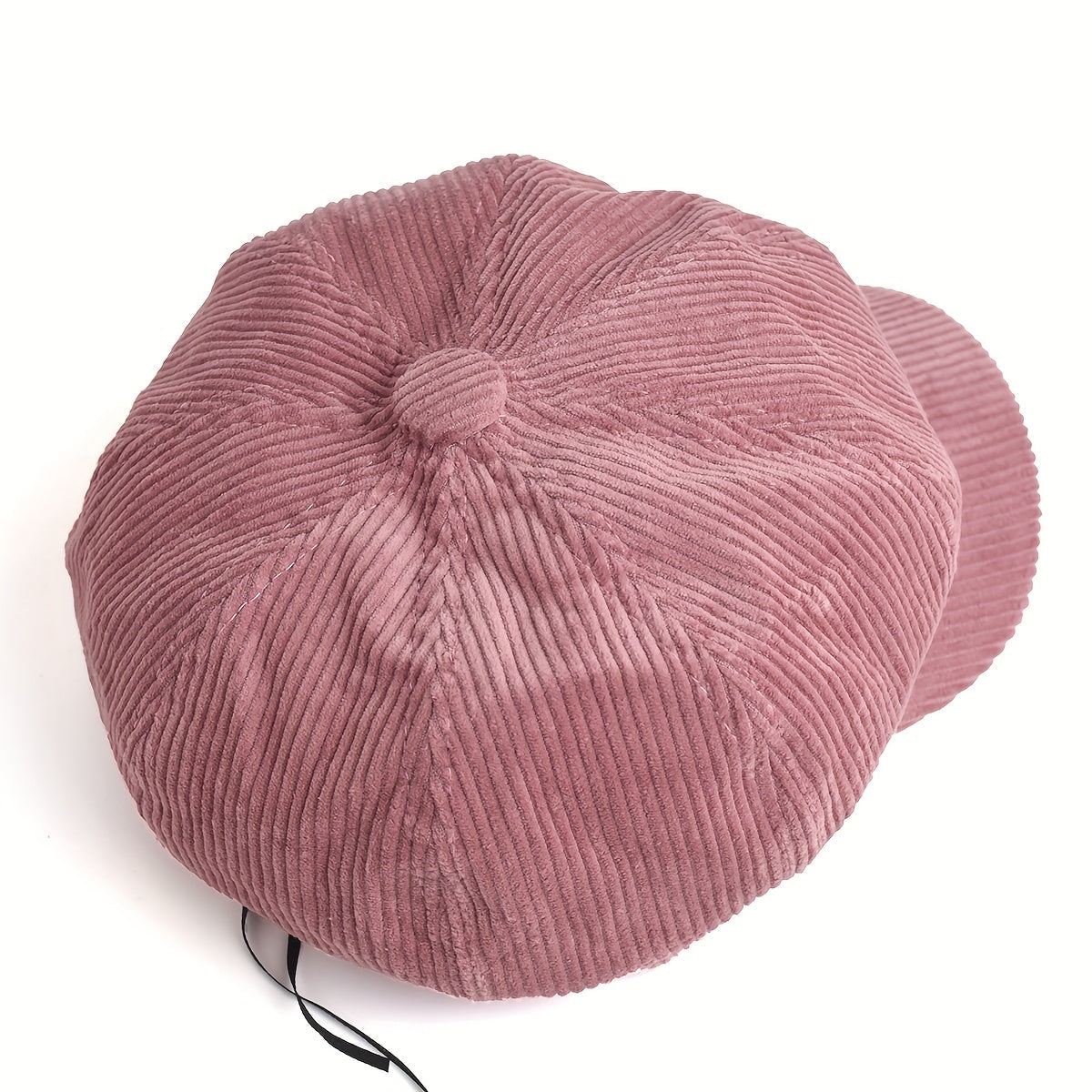 rosa newsboy-cap aus kordstoff für herbstoutfits