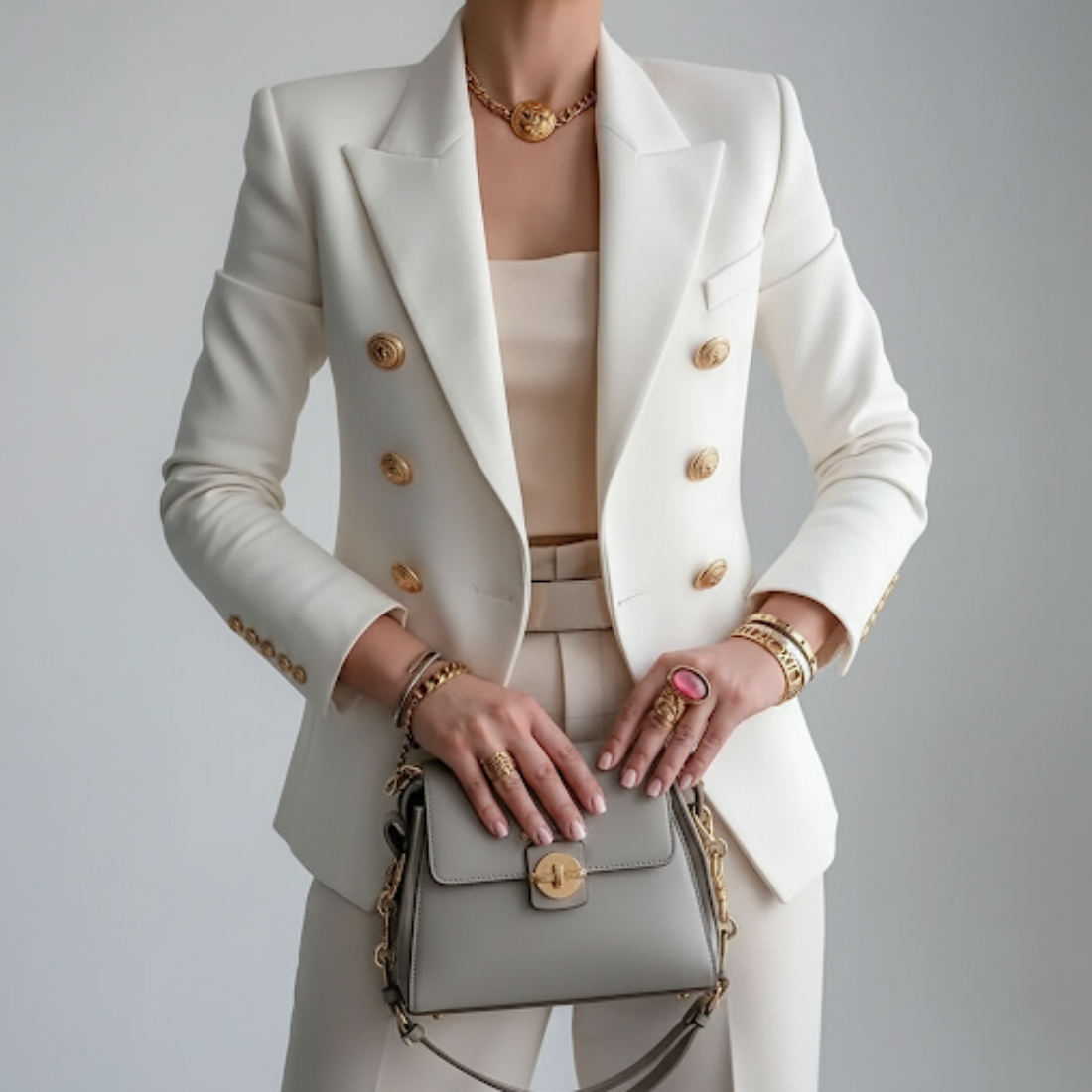 Damen Blazer Doppelreihig Modern Elegant - BerlinGlamour