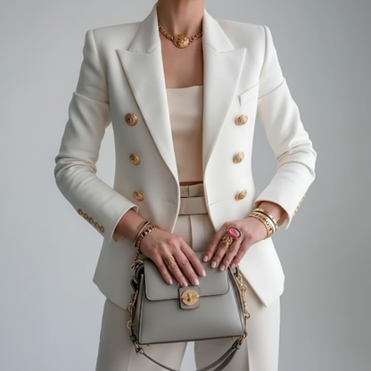 Damen Blazer Doppelreihig Modern Elegant - BerlinGlamour