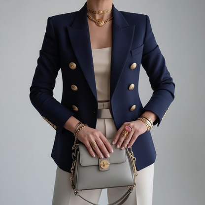 Damen Blazer Doppelreihig Modern Elegant