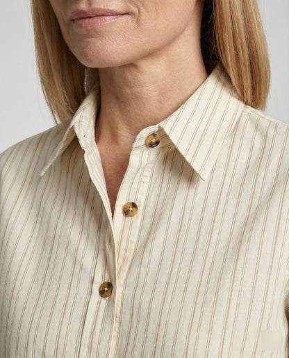 Damen Bluse Streifenmuster Elegante Slimfit