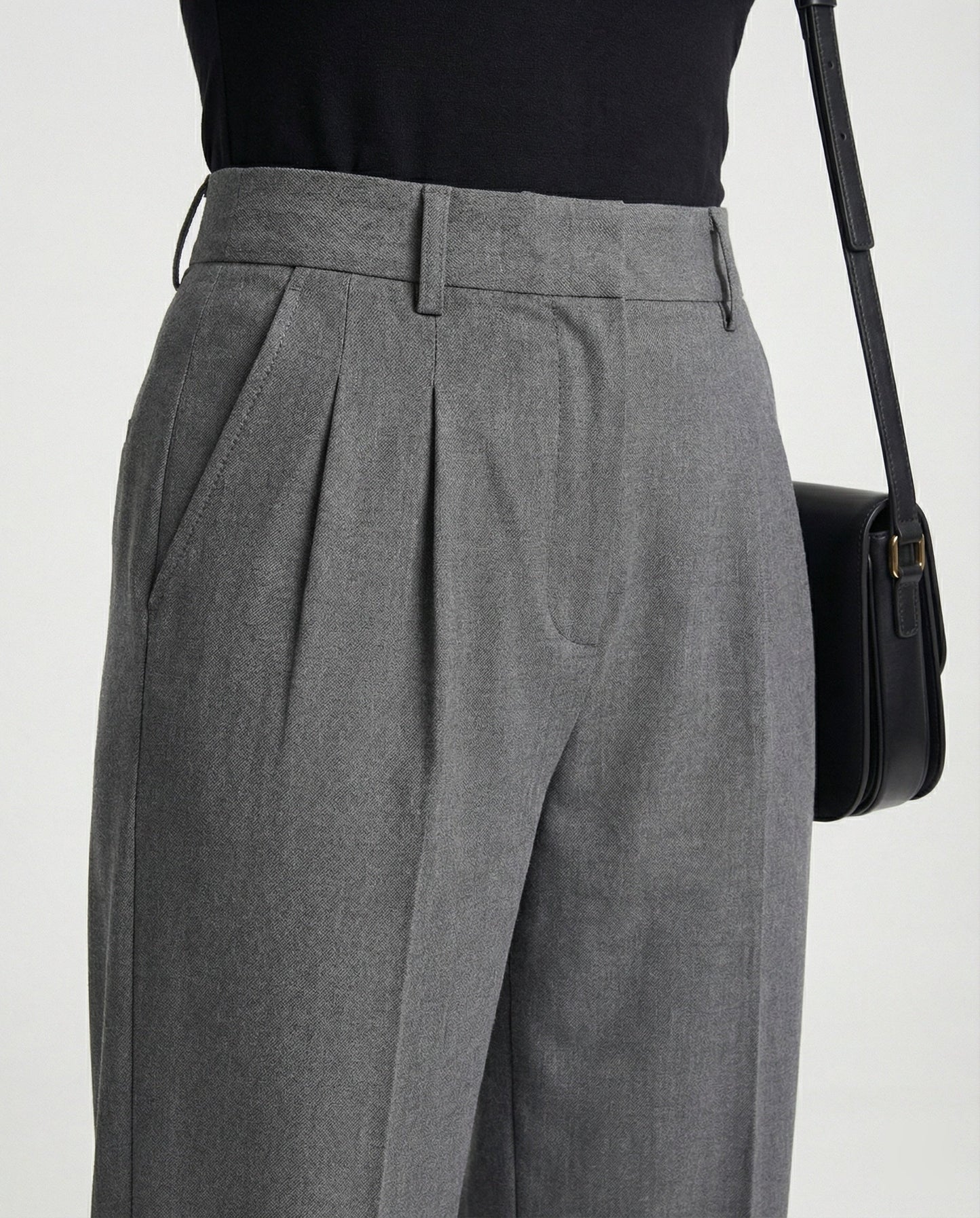 Weite Damen Stoffhose mit Bügelfalte Elegant