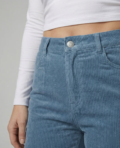 Damen Stoffhose Hochbund Elegant Strukturiert