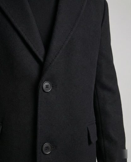 Eleganter Herren Langmantel Schwarz Modern