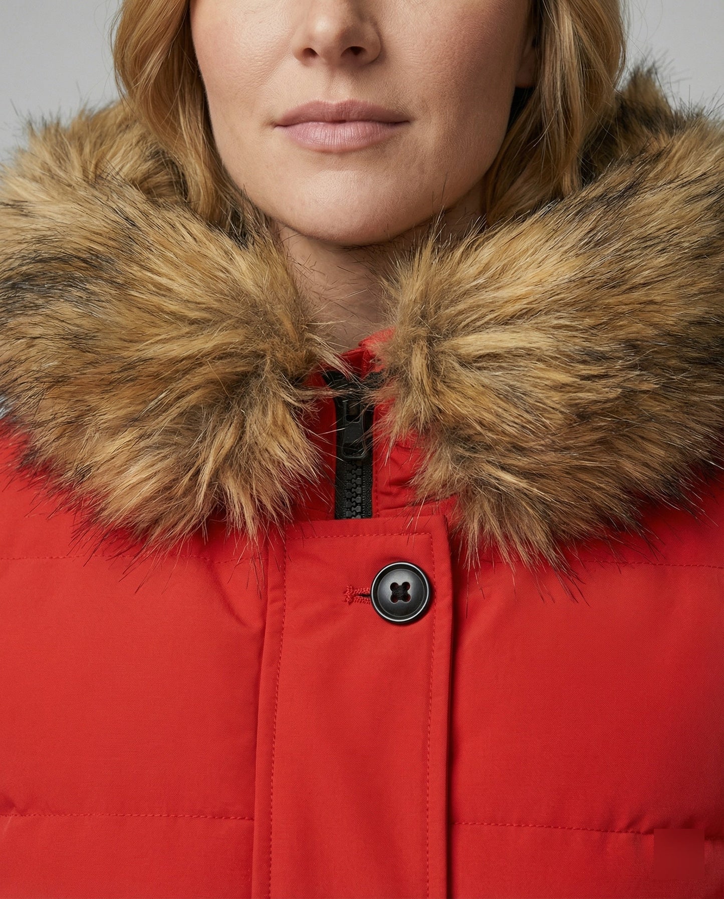 Winterparka Slim Fit Kunstfell Kapuze Damen