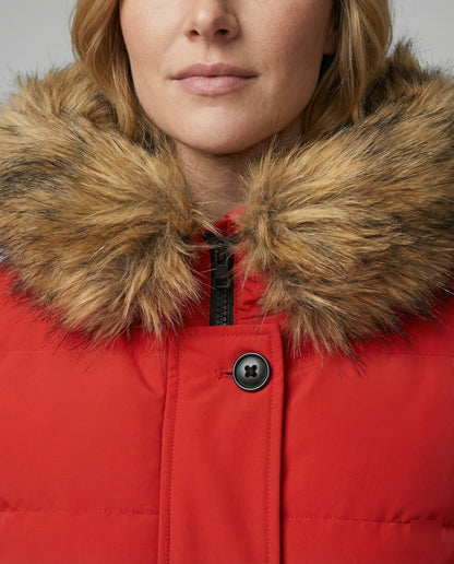 Winterparka Slim Fit Kunstfell Kapuze Damen