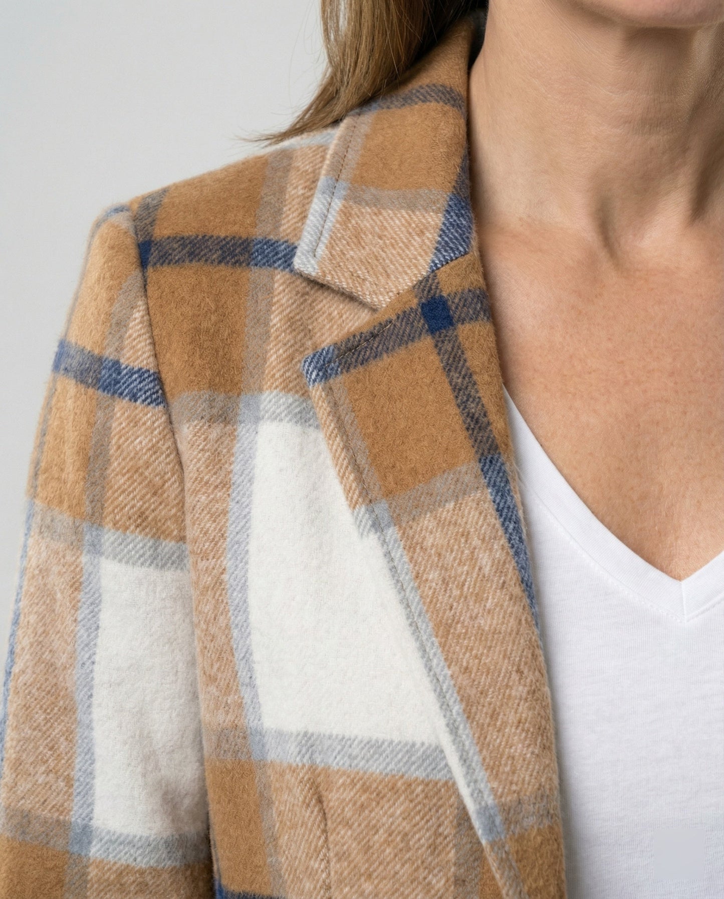 Damen Blazer Karierter Tailliert Modern