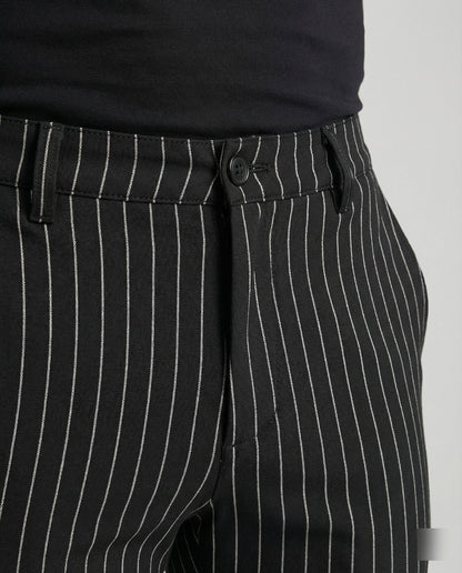 Herren Slim-Fit Hose Gestreift Modern Bequem