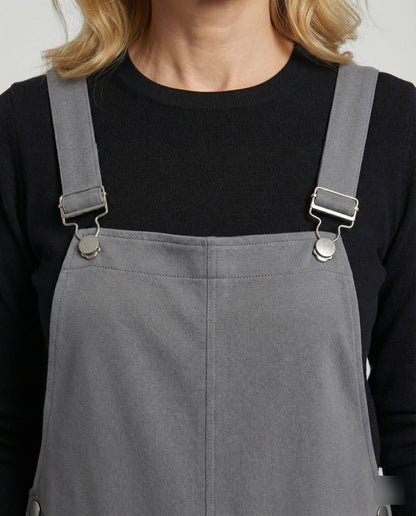 Damen Latzhose Bequem Weites Bein Trendy