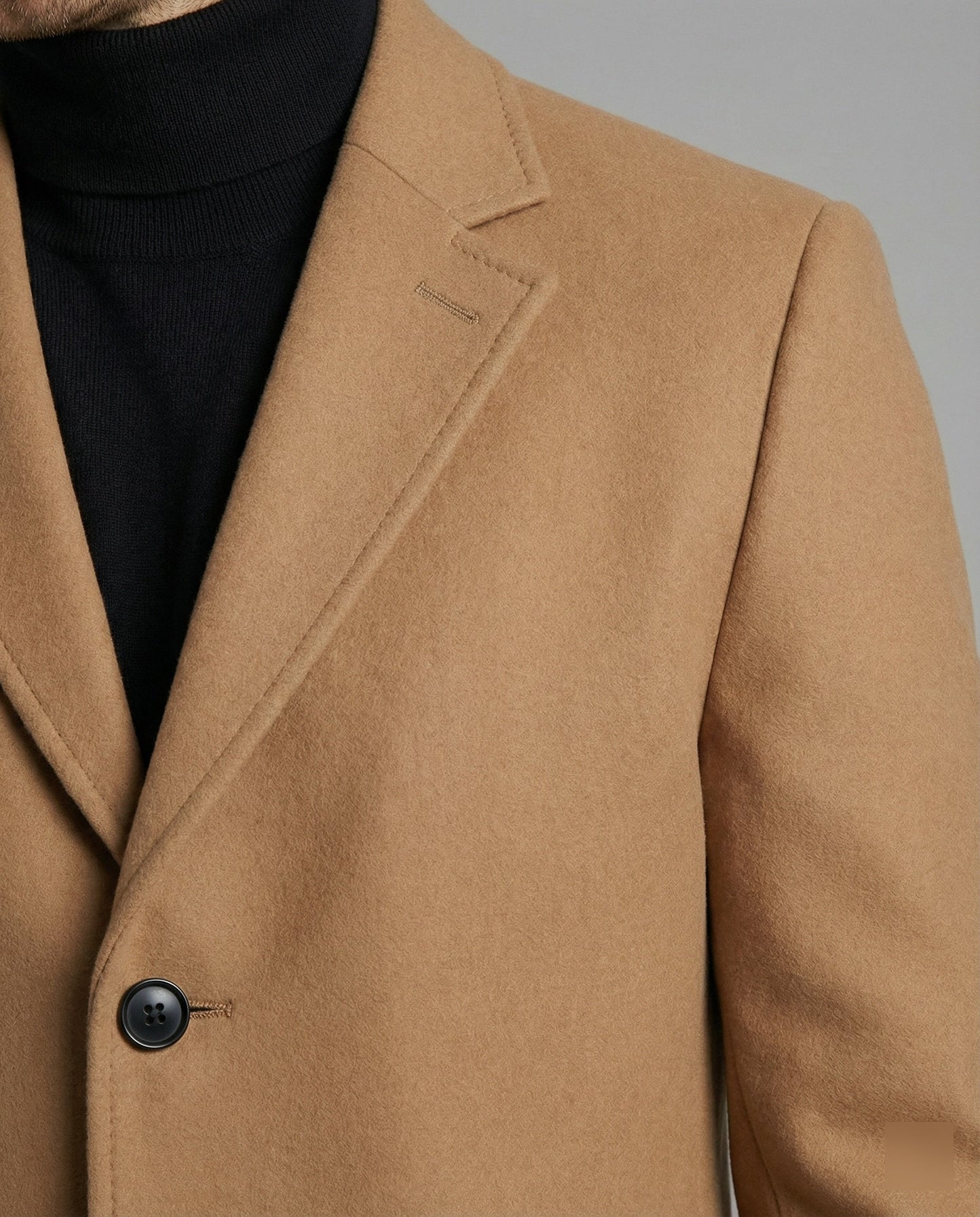 Herren Trenchcoat Lang Wollbezogen Elegent