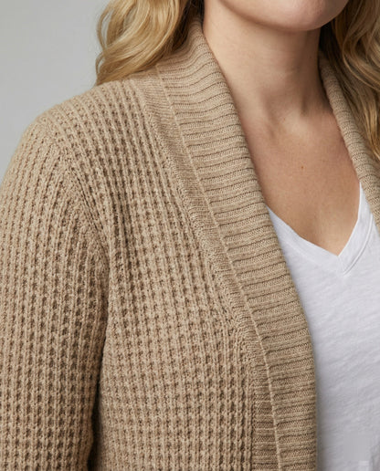 Strickjacke Weich Lange Ärmel Offen Vorne Mit Taschen