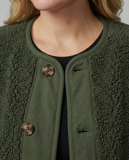 Damen Winterjacke Warm Sherpa Fleece Jacke Langarm