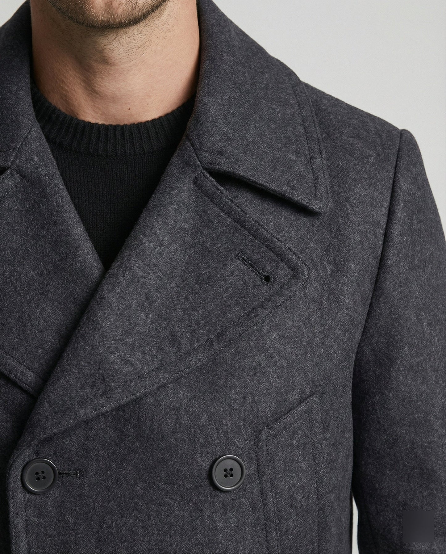 Herren Übermantel Eleganter Doppelt-Knopf-Wintermantel Luxus Qualität
