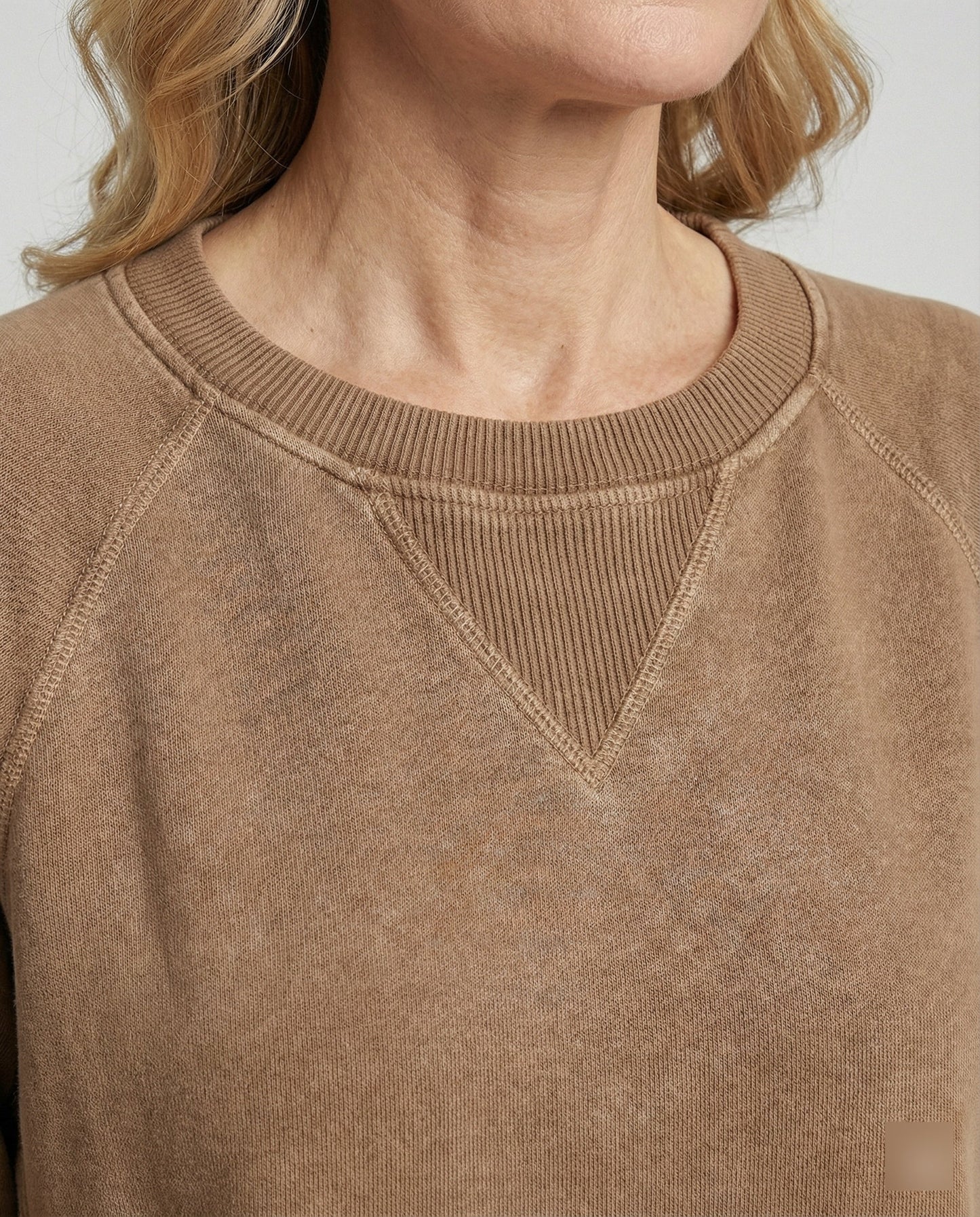 Kaschmir Sweatshirt V-Ausschnitt Bequem Freizeit