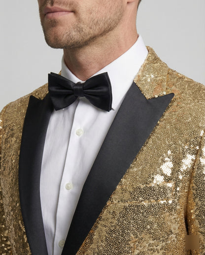 Eleganter Pailletten Blazer Herren Glitzer