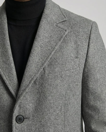 Herren Wintermantel Lang Revers Elegant