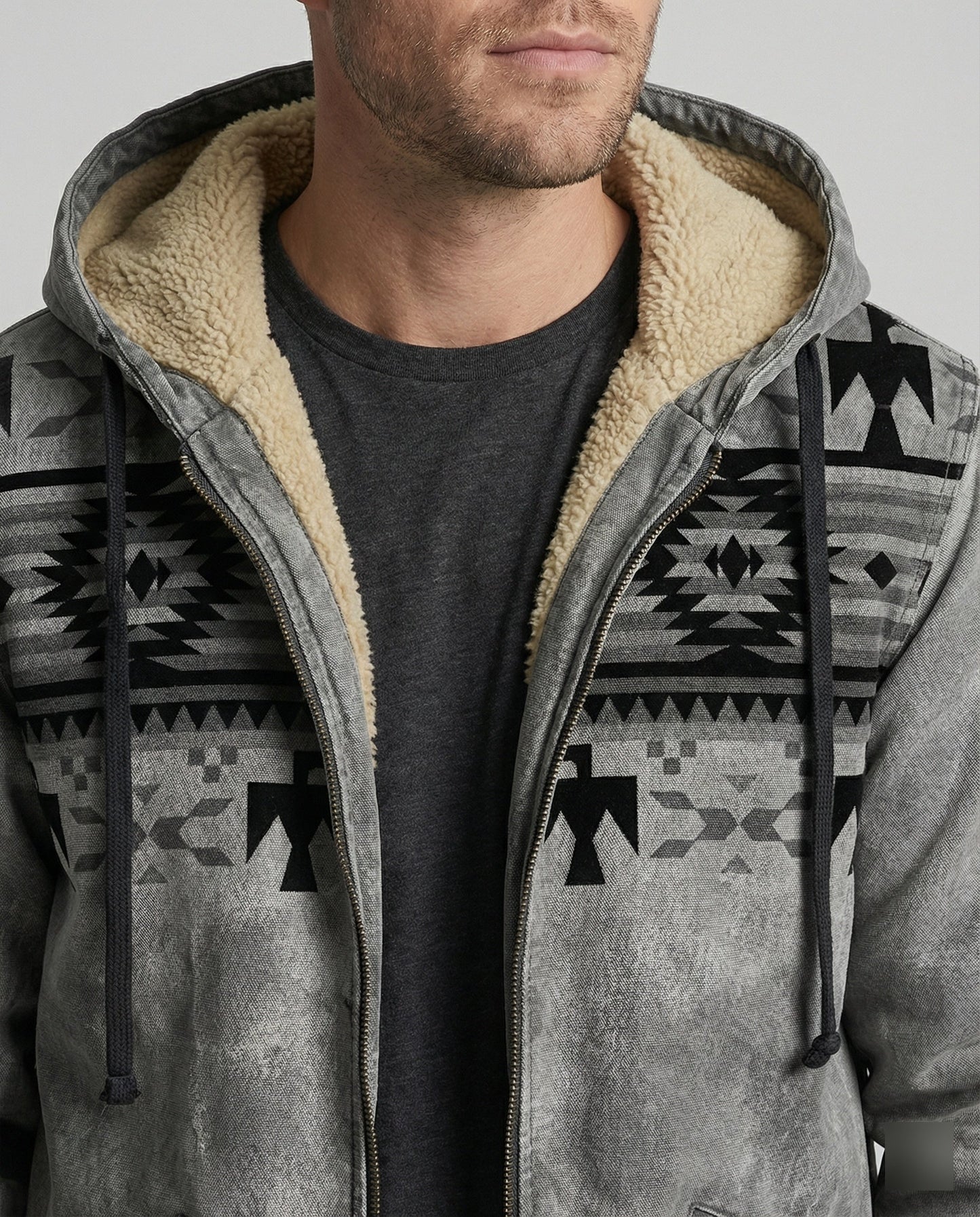 Herren Kapuzenjacke Tribal Print Sportlich