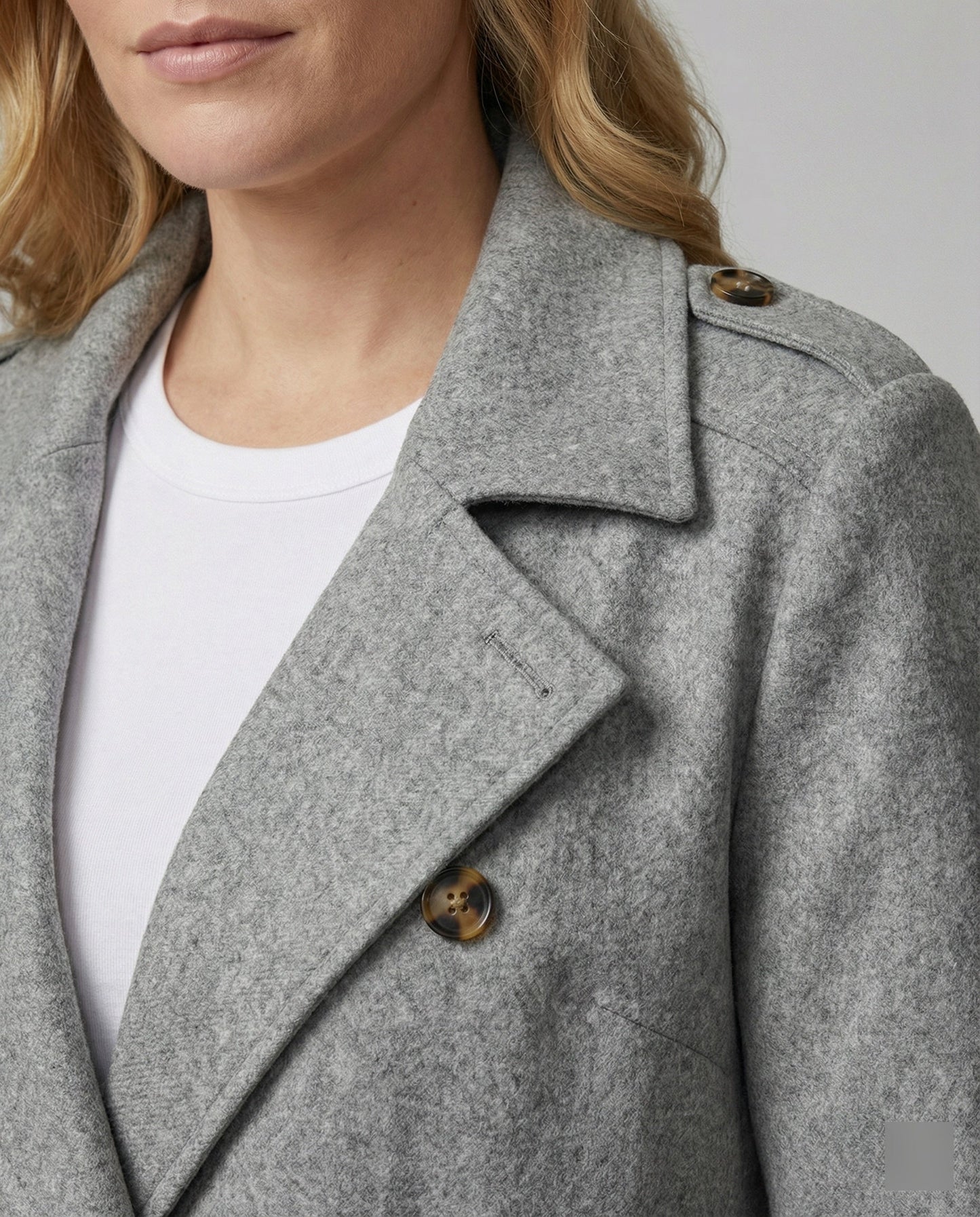 Damen Überwurf Eleganter Langcoat mit Doppelknoten