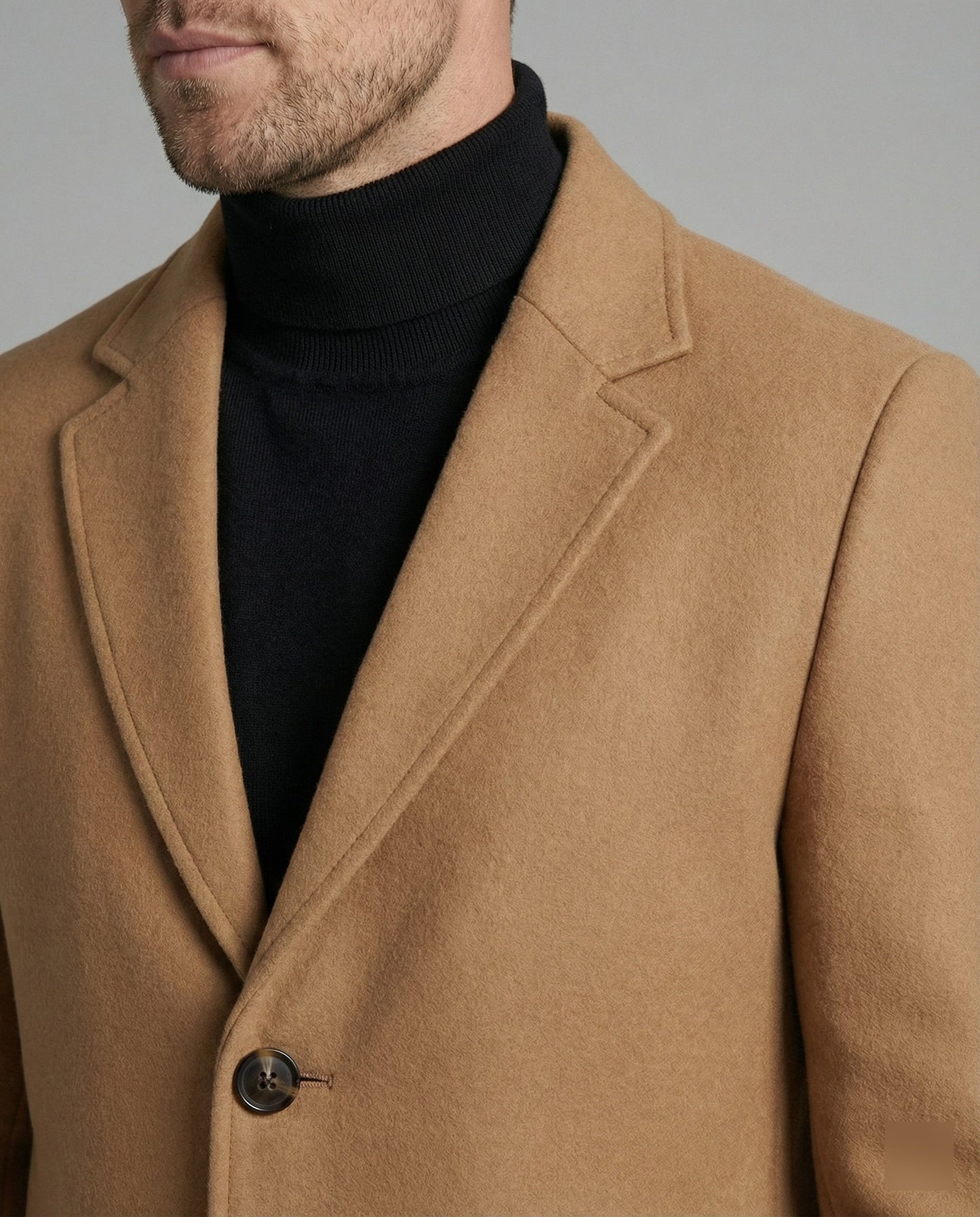 Herren Trenchcoat Lang Lederoptik Elegante