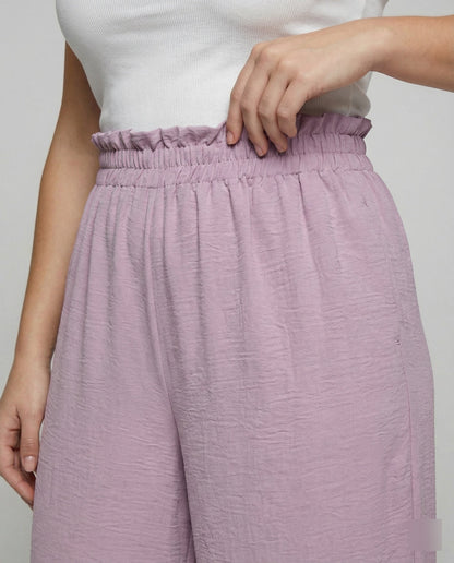 Damen Hosen Weite Bein Culotte Elastisch Bequem